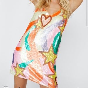 Star and sequin dress